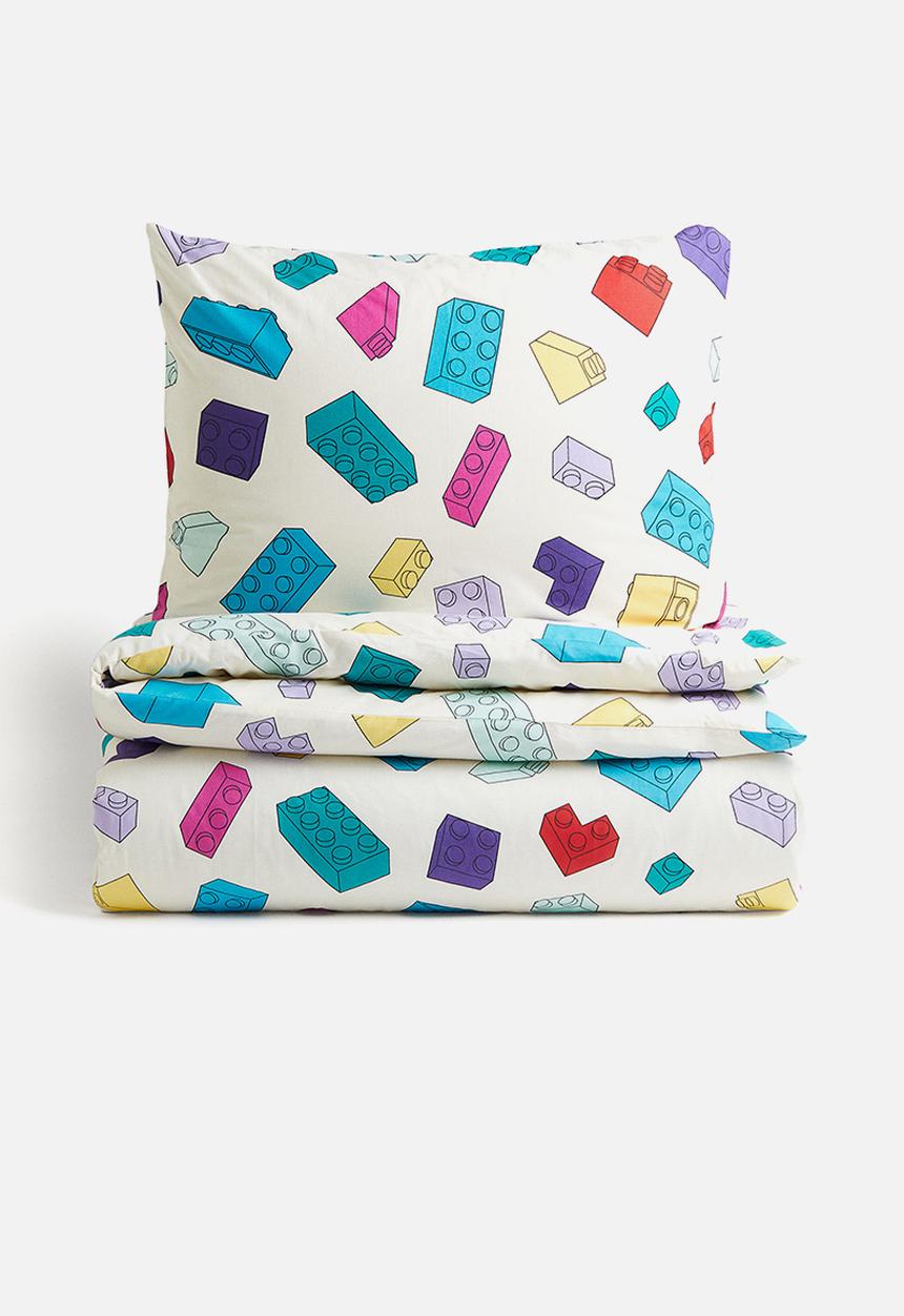 H&M - Patterned cotton duvet cover set - multi-coloured/lego