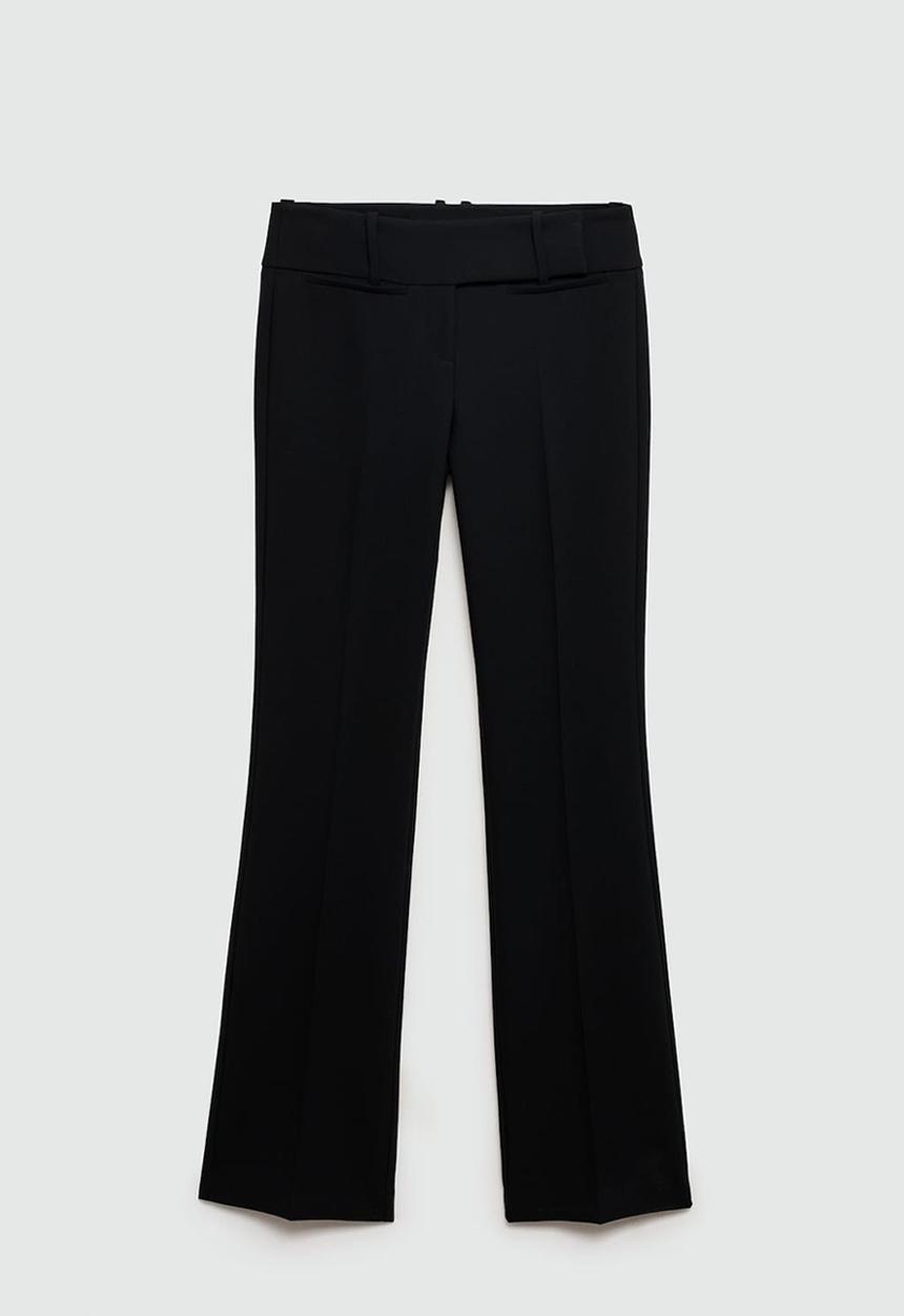 MANGO - Trousers Checky -  Black