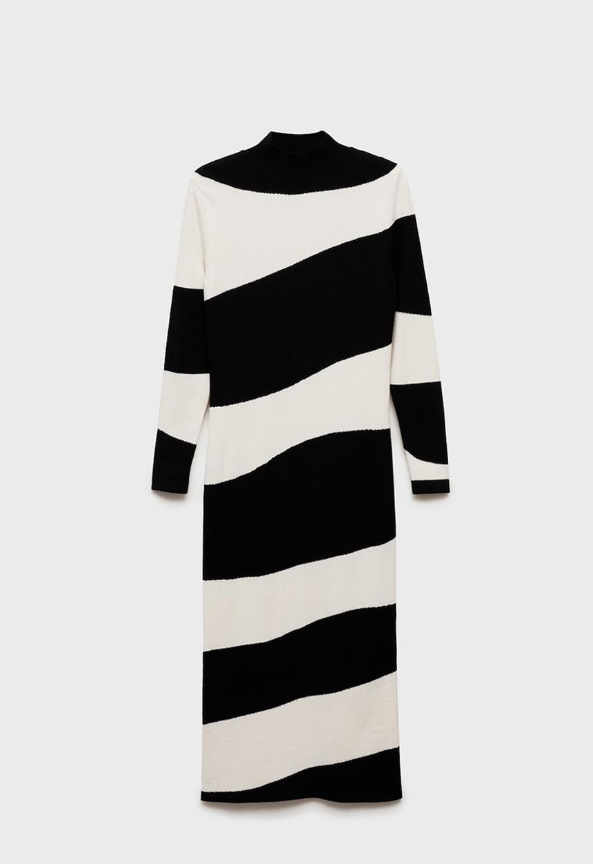 MANGO - Dress Wavy - Black & White 