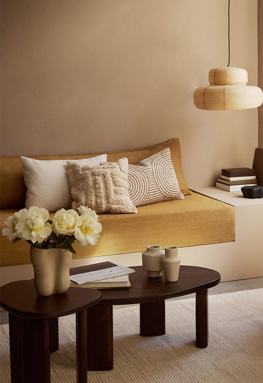 H&M - Tufted cushion cover - light beige 