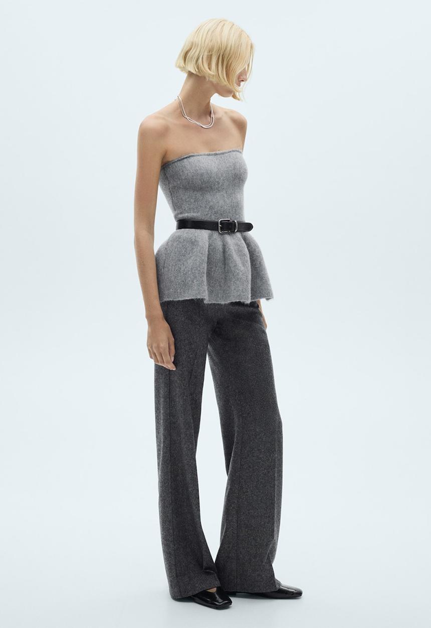 MANGO - Top Jabot - Gray