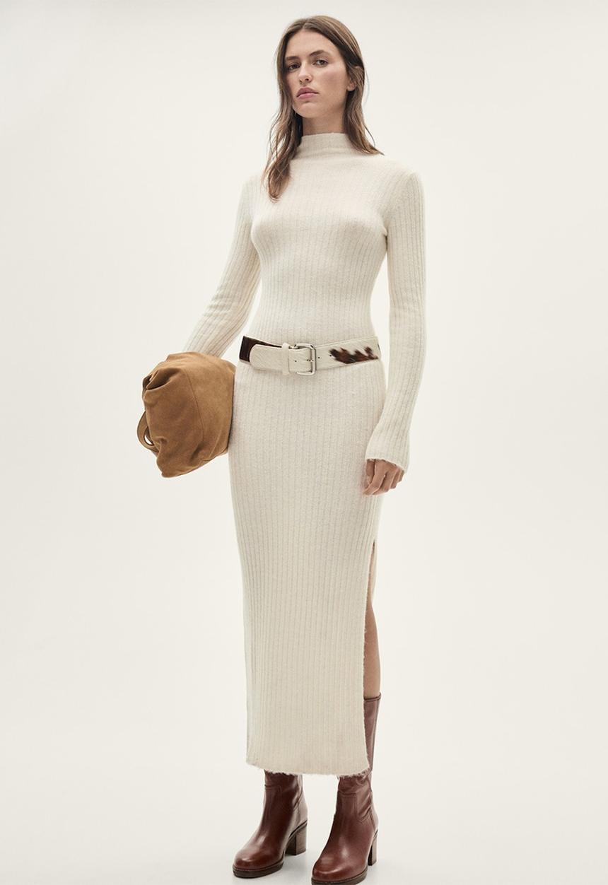 MANGO - Dress Garrigo - Light Beige