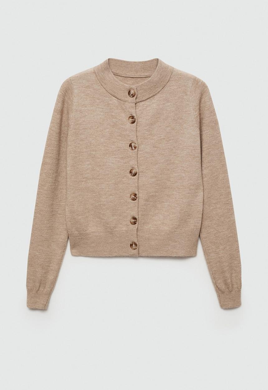 MANGO - Cardigan Nekko -  Light Pastel Gray