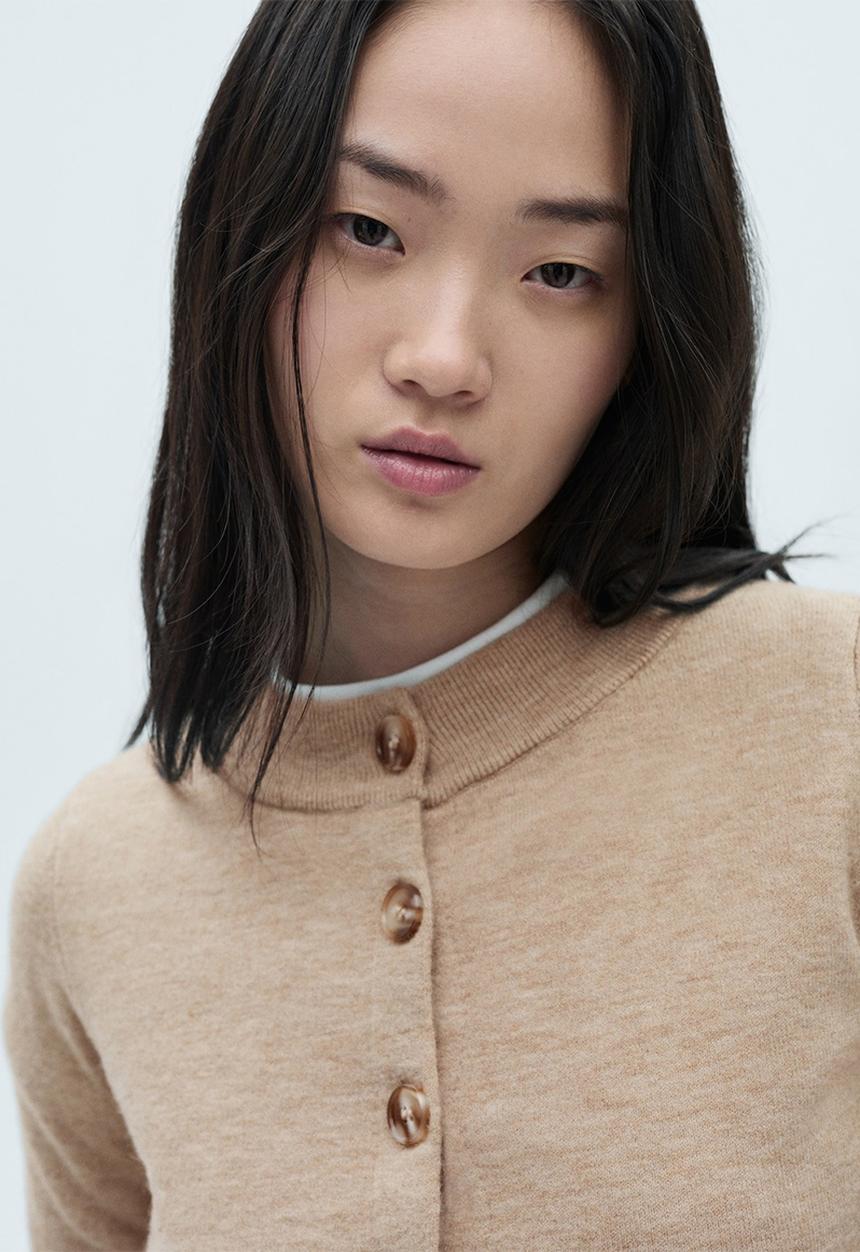 MANGO - Cardigan Nekko -  Light Pastel Gray