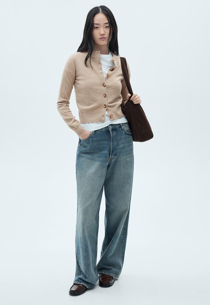 MANGO - Cardigan Nekko -  Light Pastel Gray