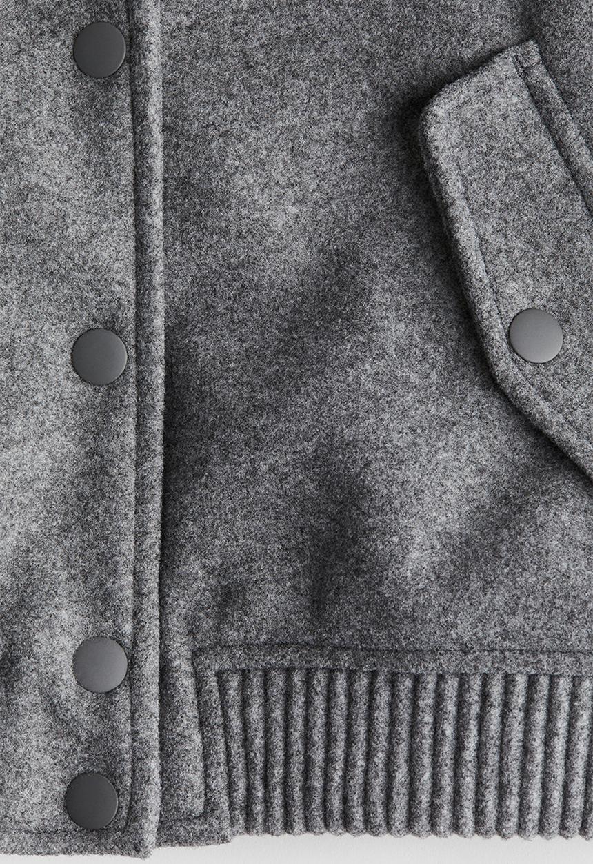 H&M - Felted bomber jacket - dark grey marl