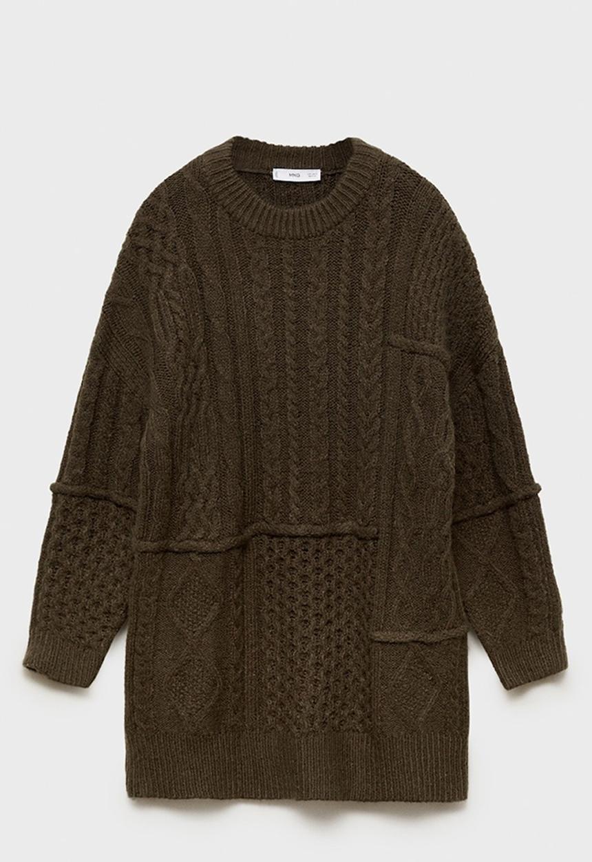 MANGO - Dress Natte - Khaki