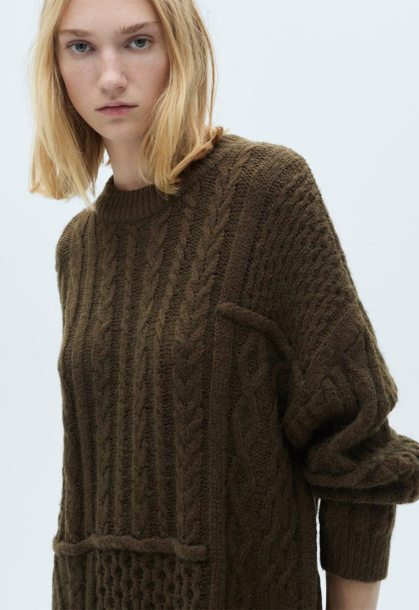 MANGO - Dress Natte - Khaki