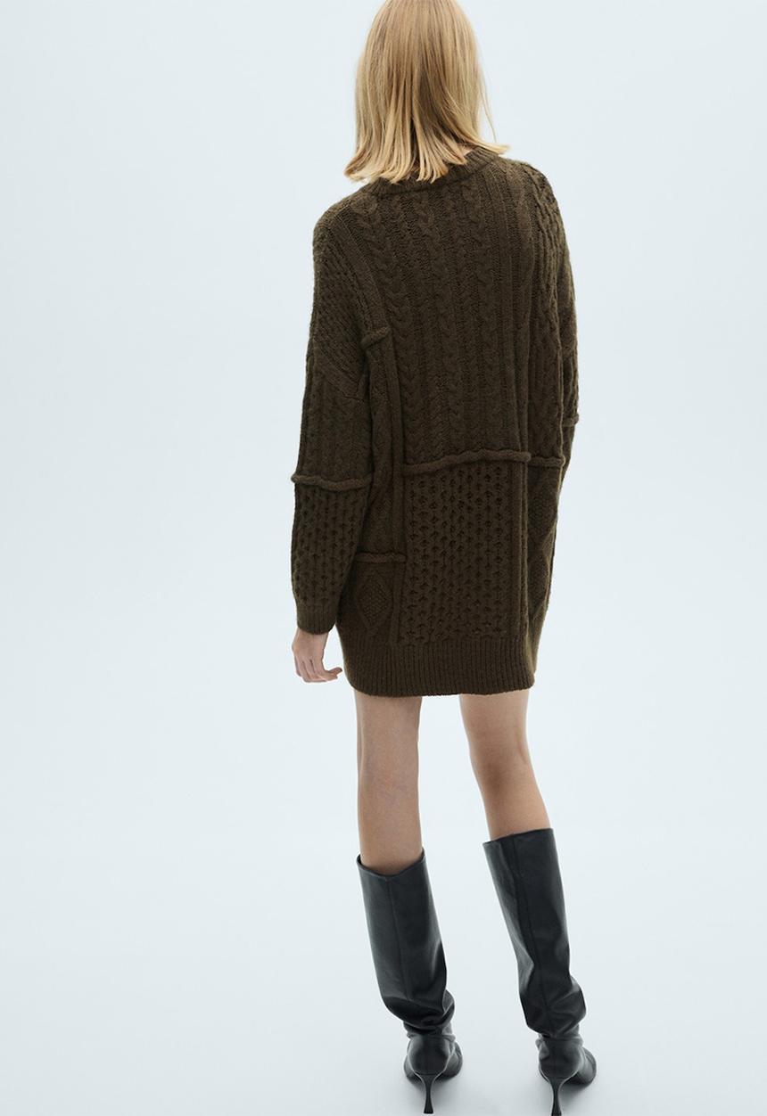 MANGO - Dress Natte - Khaki