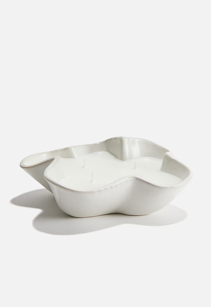 H&M - Scented candle in a stoneware holder - white incense ritual