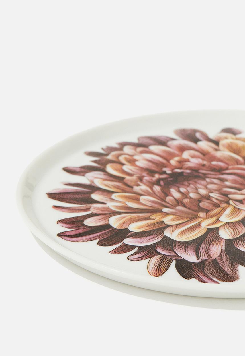 H&M - Porcelain medium plate - white flower