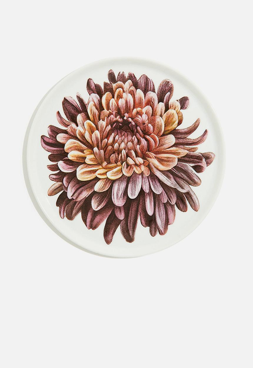 H&M - Porcelain medium plate - white flower