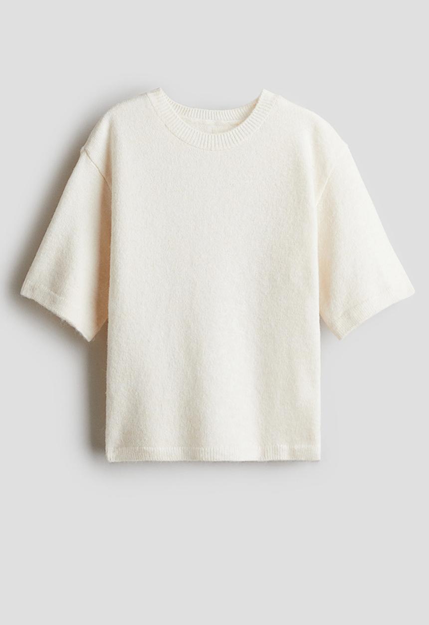 H&M - Knitted T-shirt - white