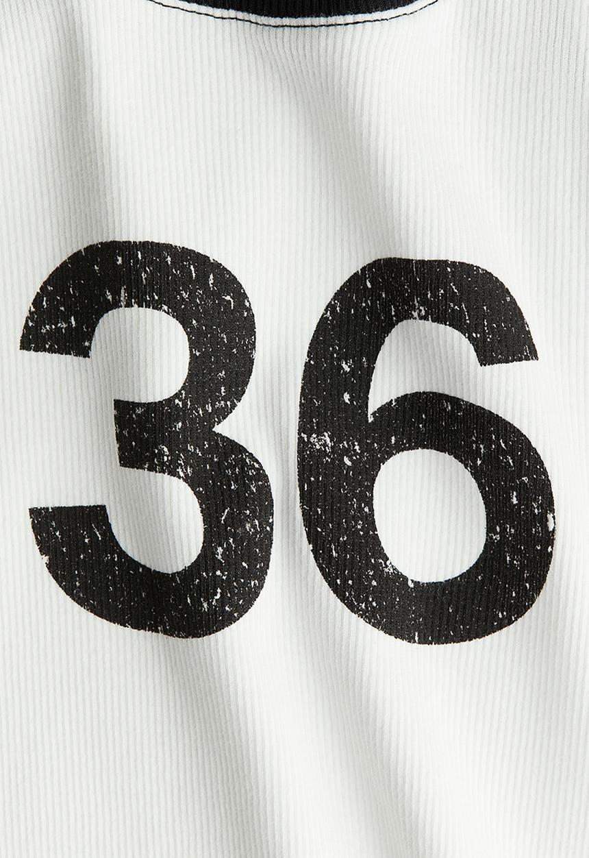 H&M - Printed raglan-sleeved dress - white & 36
