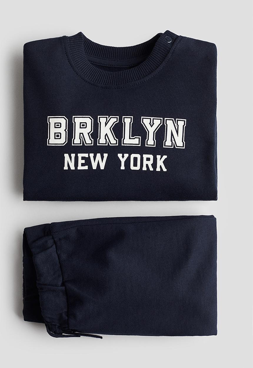 H&M - 2-piece sweatshirt set - navy blue/brklyn