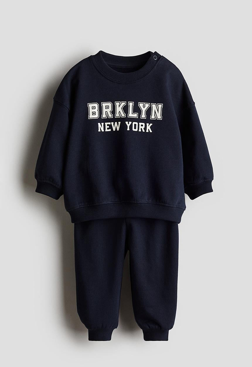 H&M - 2-piece sweatshirt set - navy blue/brklyn