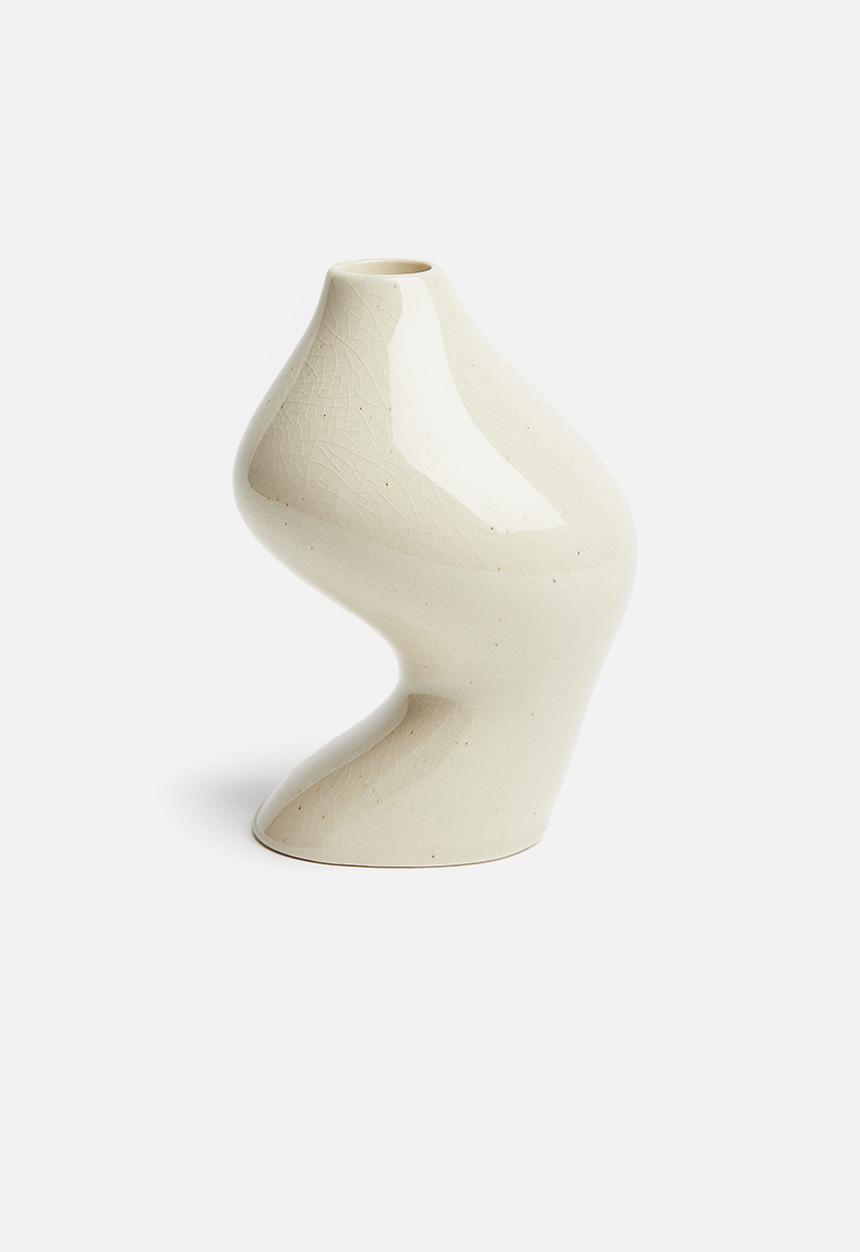 H&M - Stoneware candlestick - white