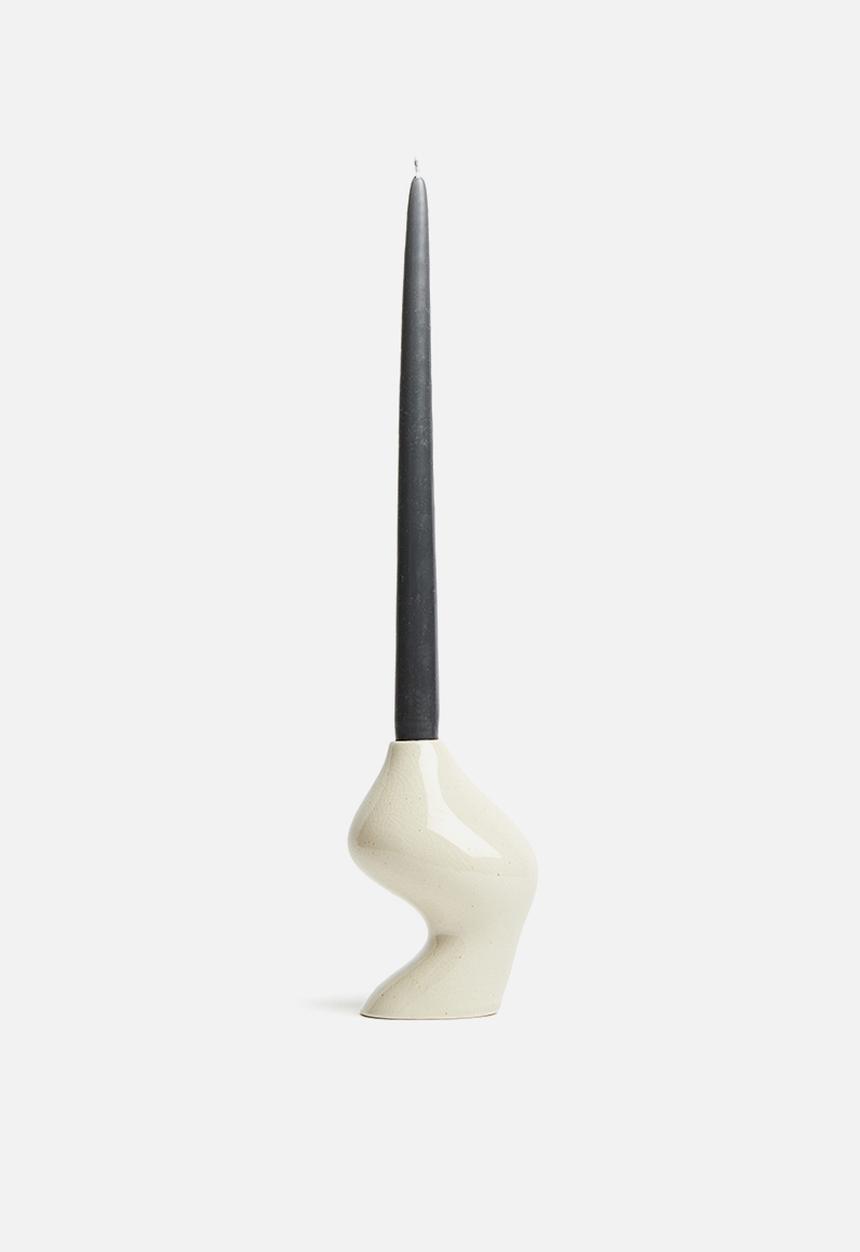 H&M - Stoneware candlestick - white