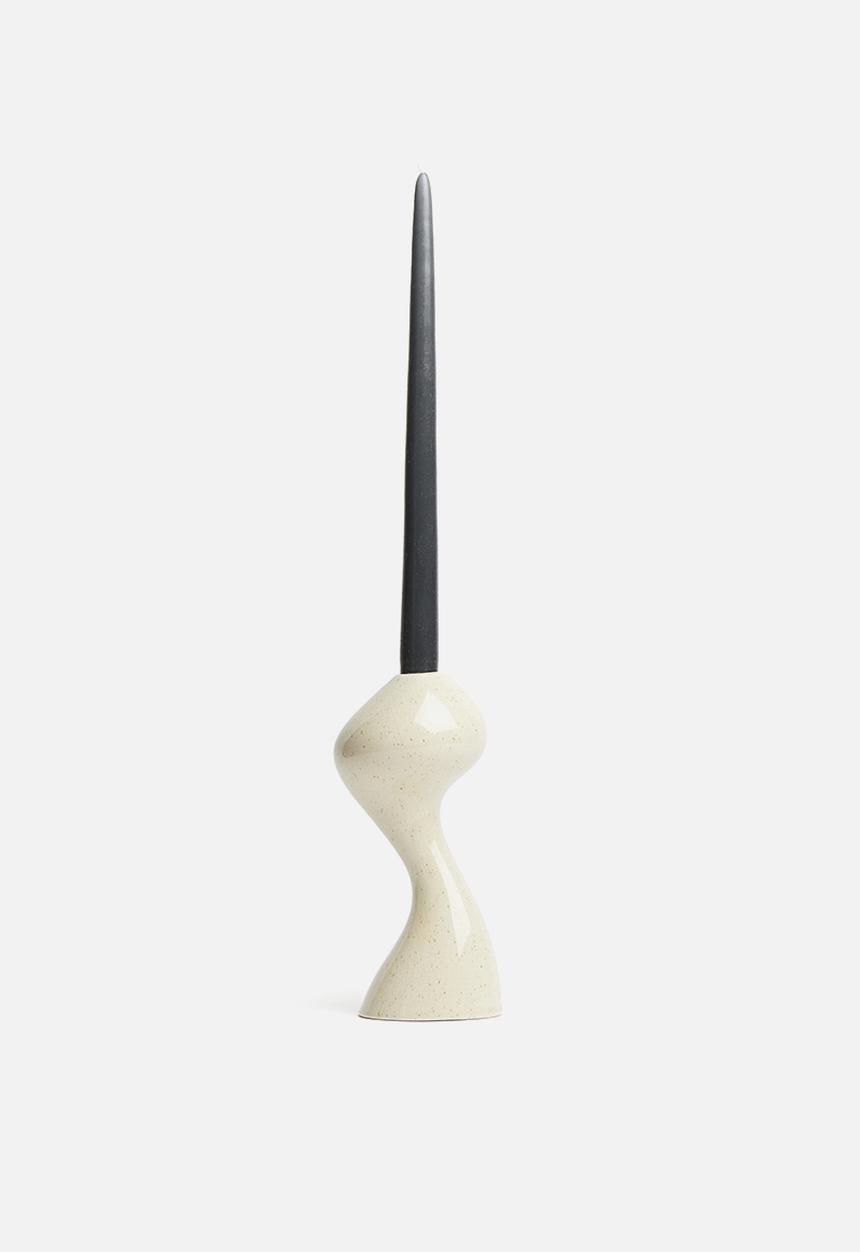 H&M - Large stoneware candlestick - white