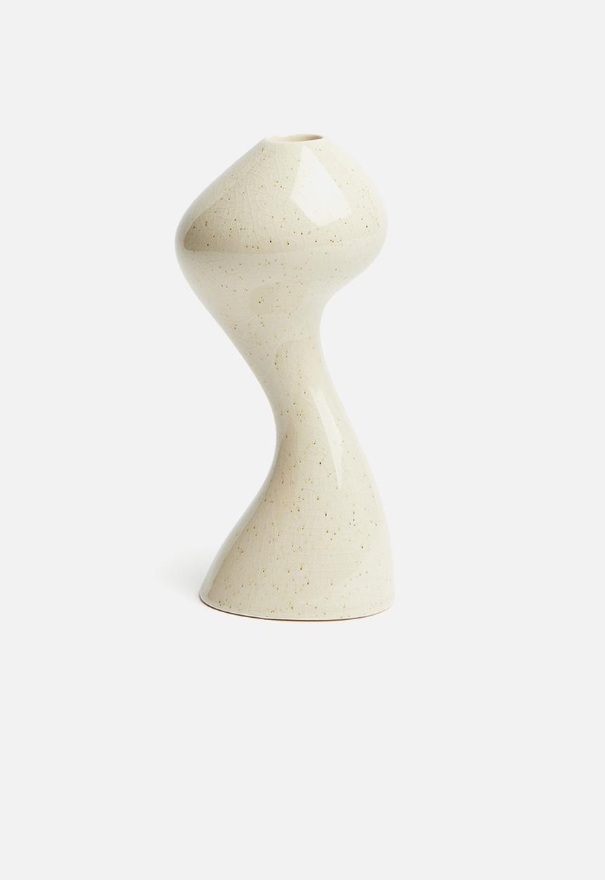 H&M - Large stoneware candlestick - white