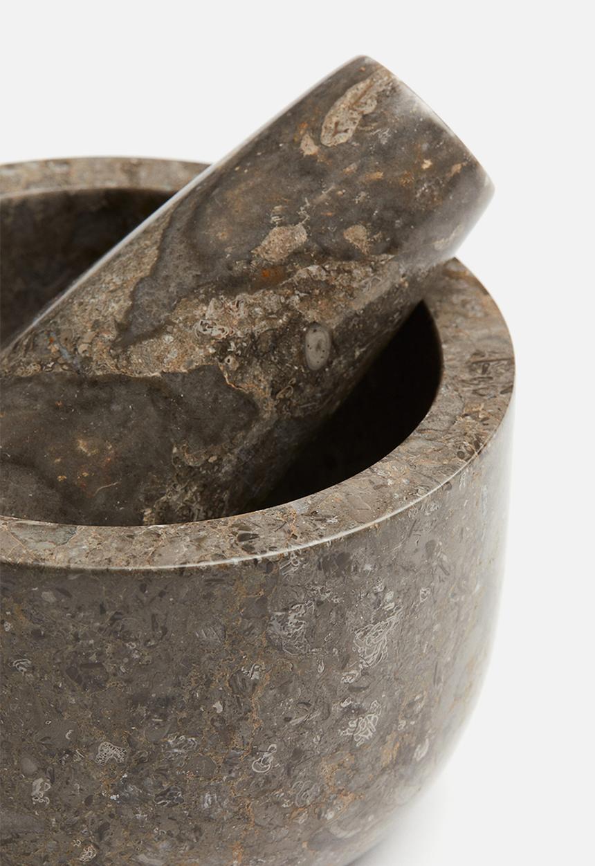 H&M - Marble mortar and pestle - grey