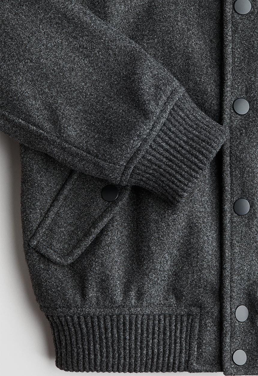 H&M - Felted bomber jacket -  dark grey marl