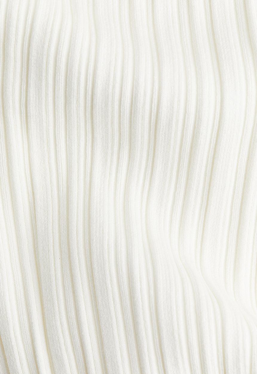 H&M - Rib-knit off-the-shoulder dress - white