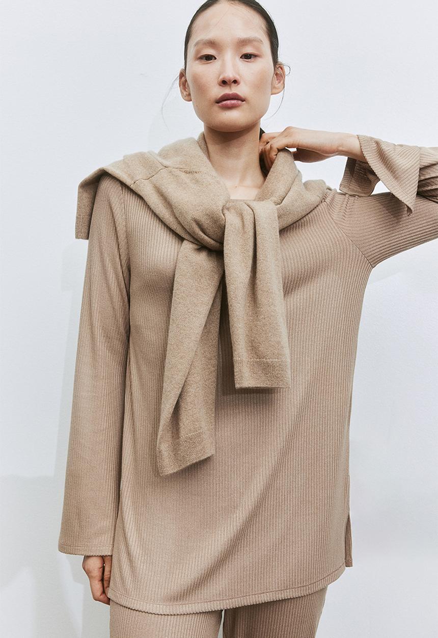 H&M - Boat-neck jumper - beige