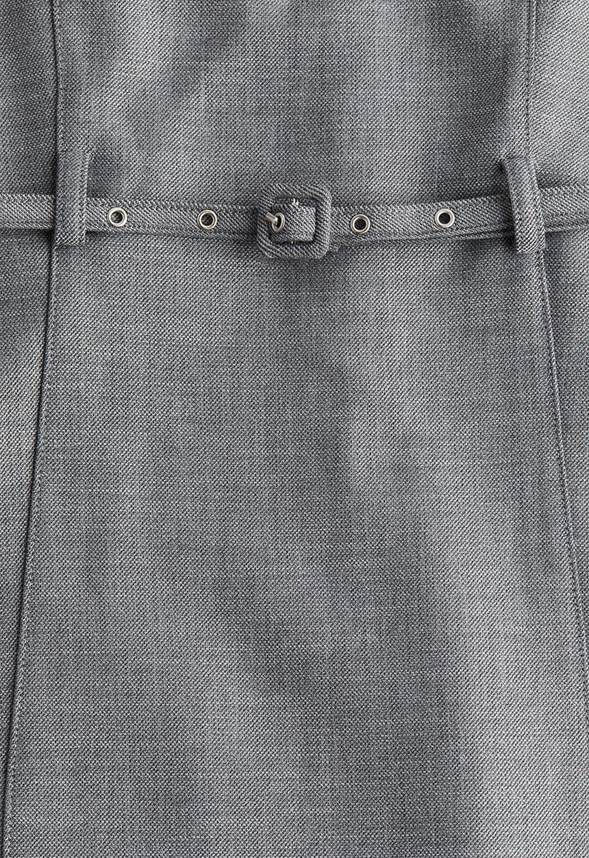 H&M - Belted boat-neck dress - grey marl