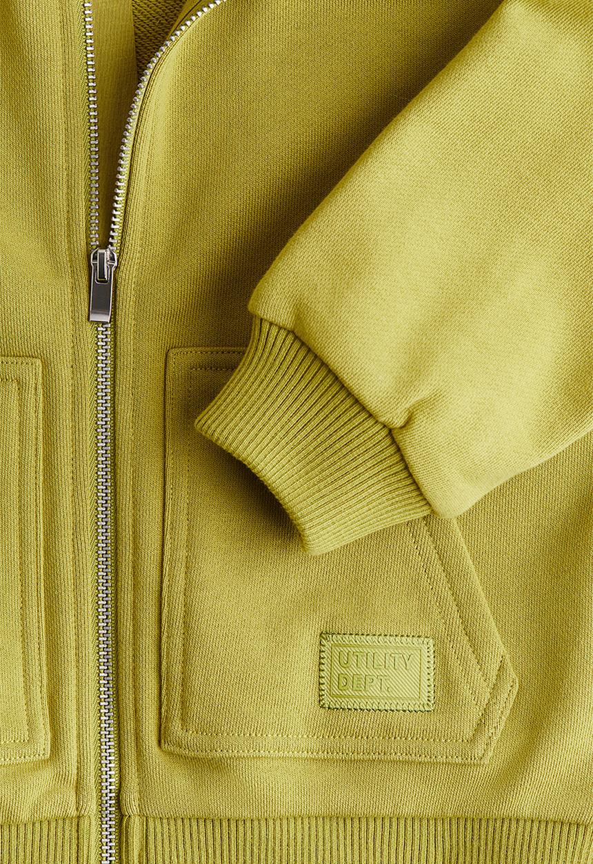 H&M - Zip-through hoodie -  olive green