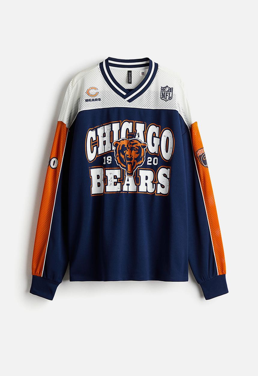 H&M - Printed mesh top - navy blue & nfl