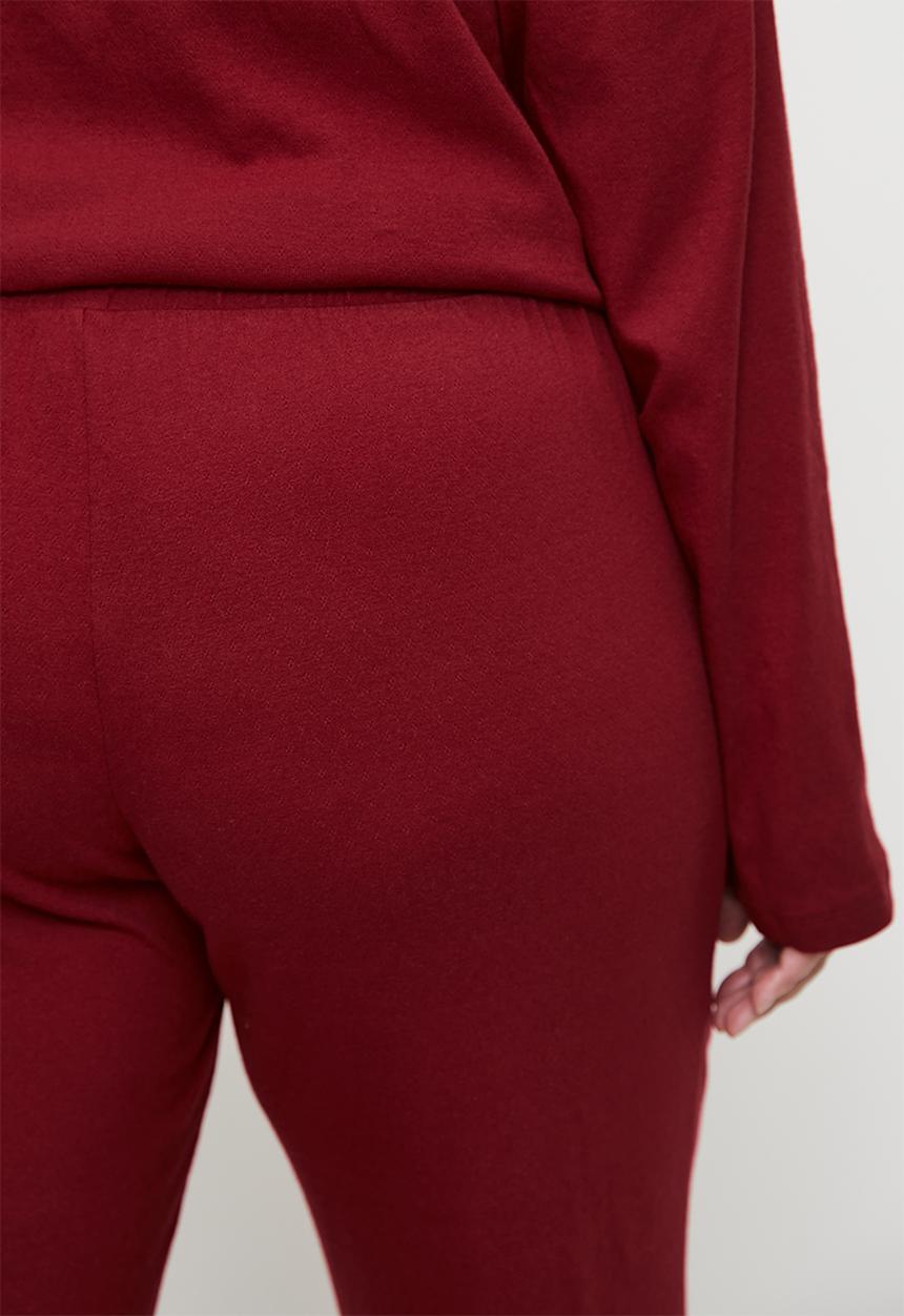 Cotton On - Plus Pointelle Rib Pants - Deep Red