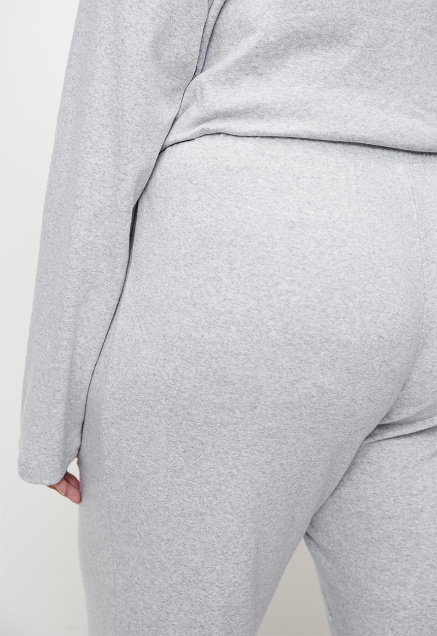 Cotton On - Plus Pointelle Rib Pants - Light Grey Marle