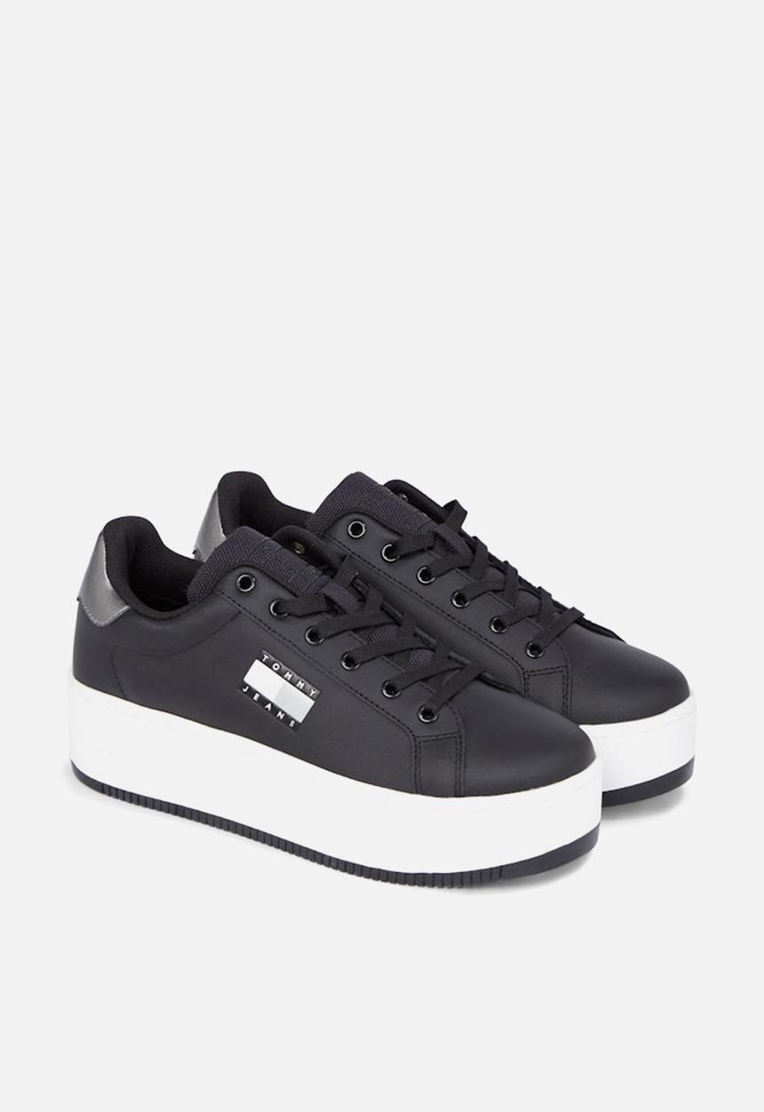 Tommy Hilfiger - Flatform leather sneaker - warm stone