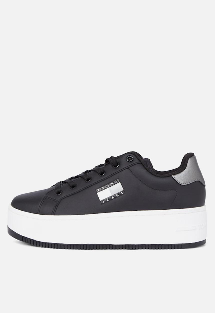 Tommy Hilfiger - Flatform leather sneaker - warm stone