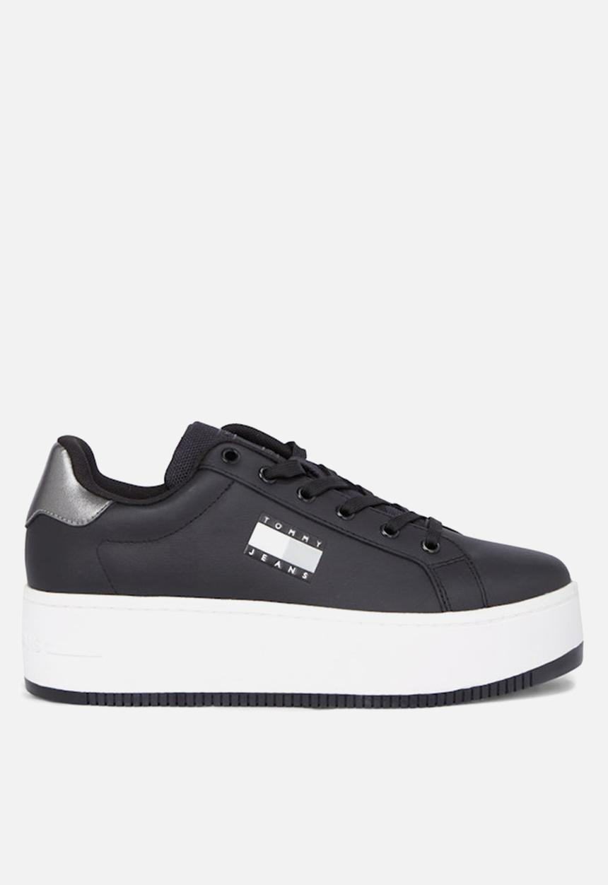 Tommy Hilfiger - Flatform leather sneaker - warm stone