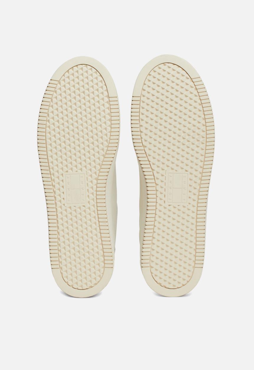 Tommy Hilfiger - Flatform leather sneaker - ivory/gray gold