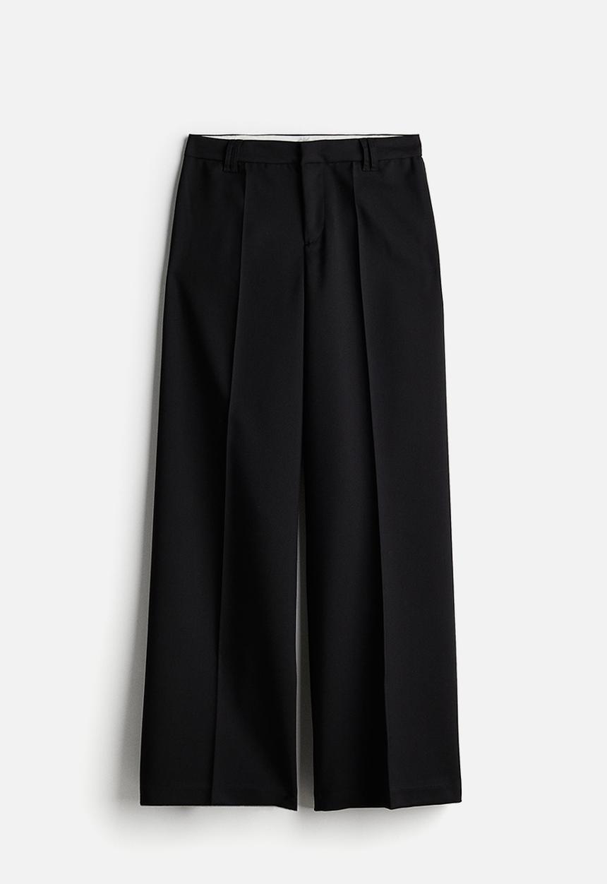 H&M - Wide tailored trousers - black