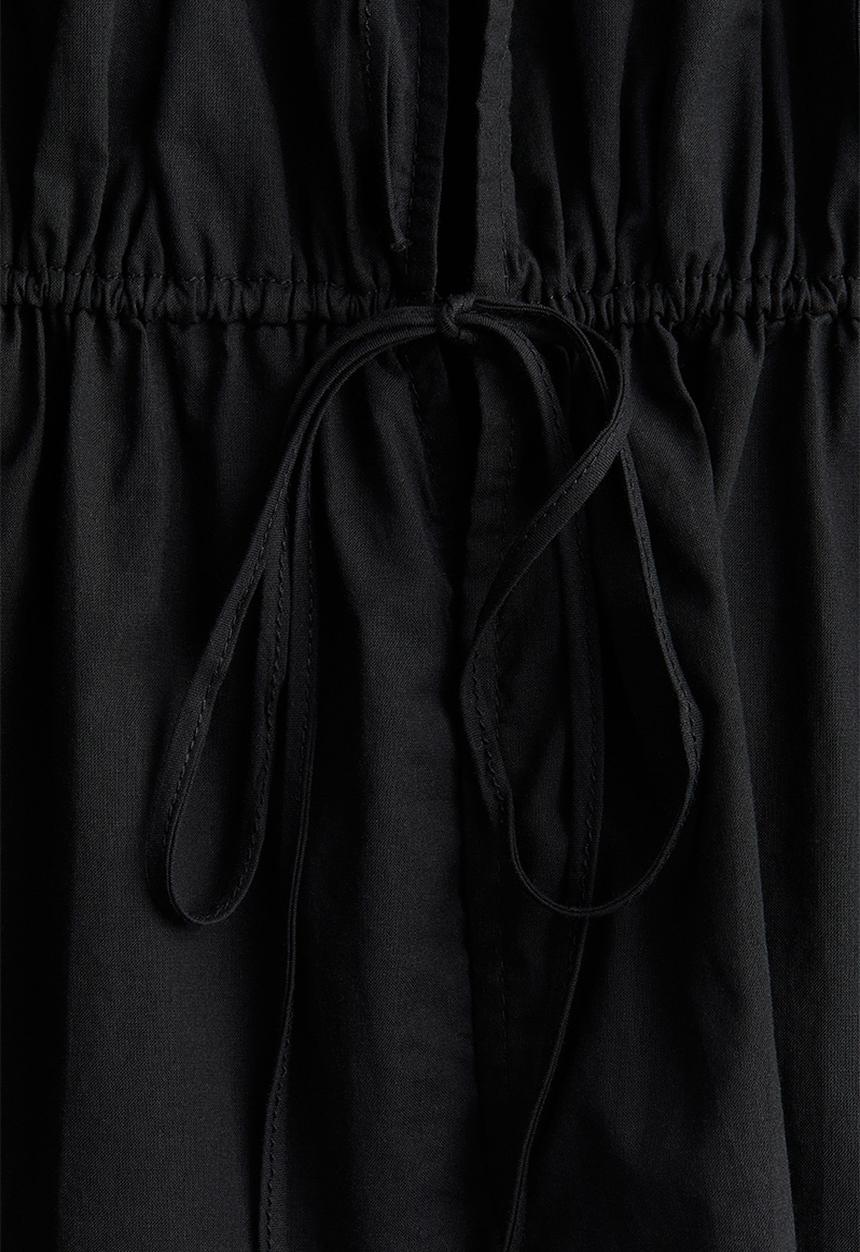 H&M - Tie-detail cotton blouse - black