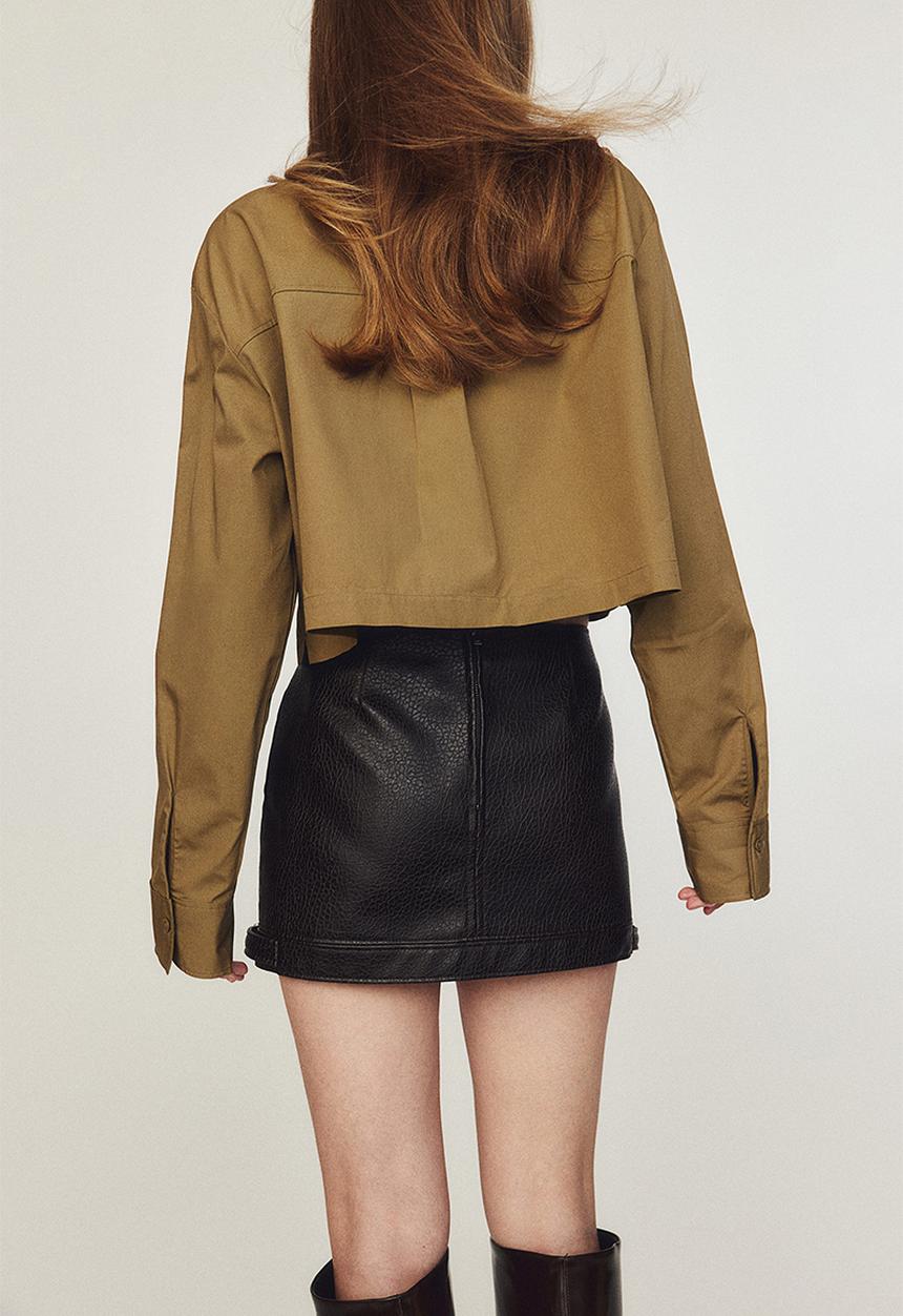 H&M - Cropped cargo shirt - beige