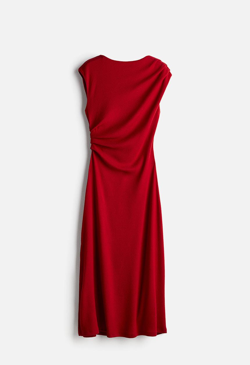 H&M - Draped bodycon dress - red