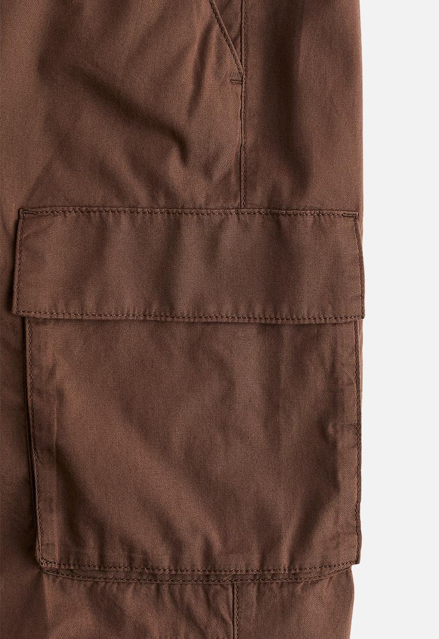 H&M - Canvas cargo trousers - dark brown 