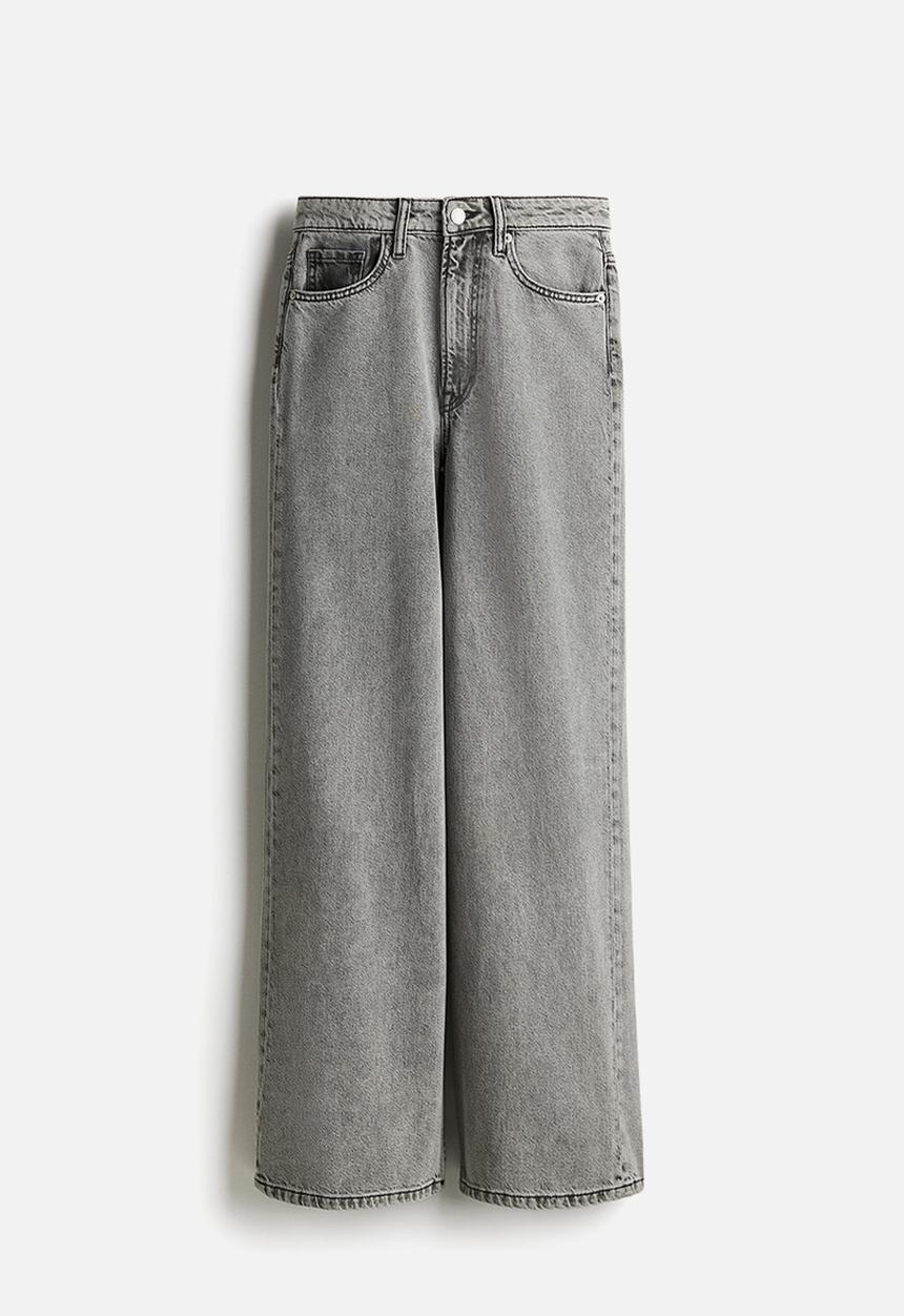 H&M - Feather soft super wide ultra high jeans - dusty grey