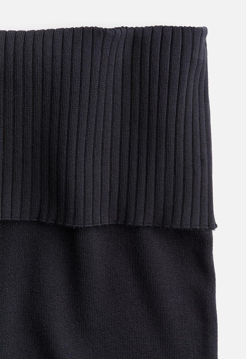 H&M - Flared fine-knit trousers - black
