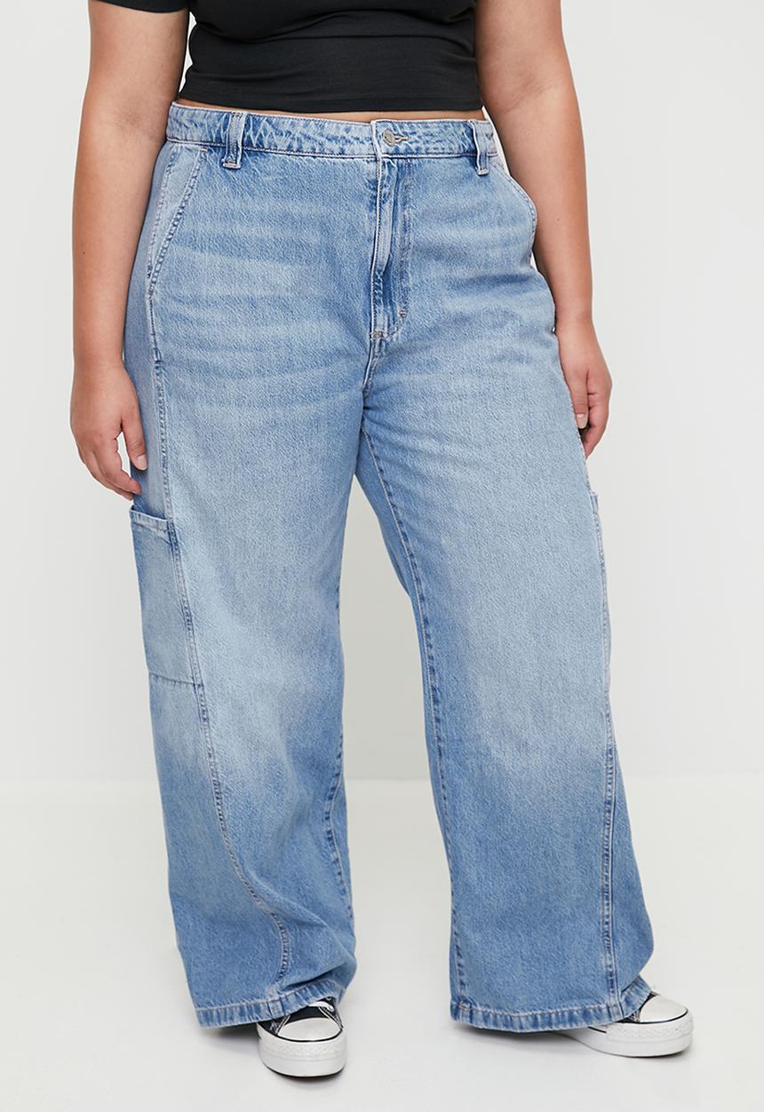 Cotton On - Plus Super Baggy Jean - Saltwater Blue/Pocket