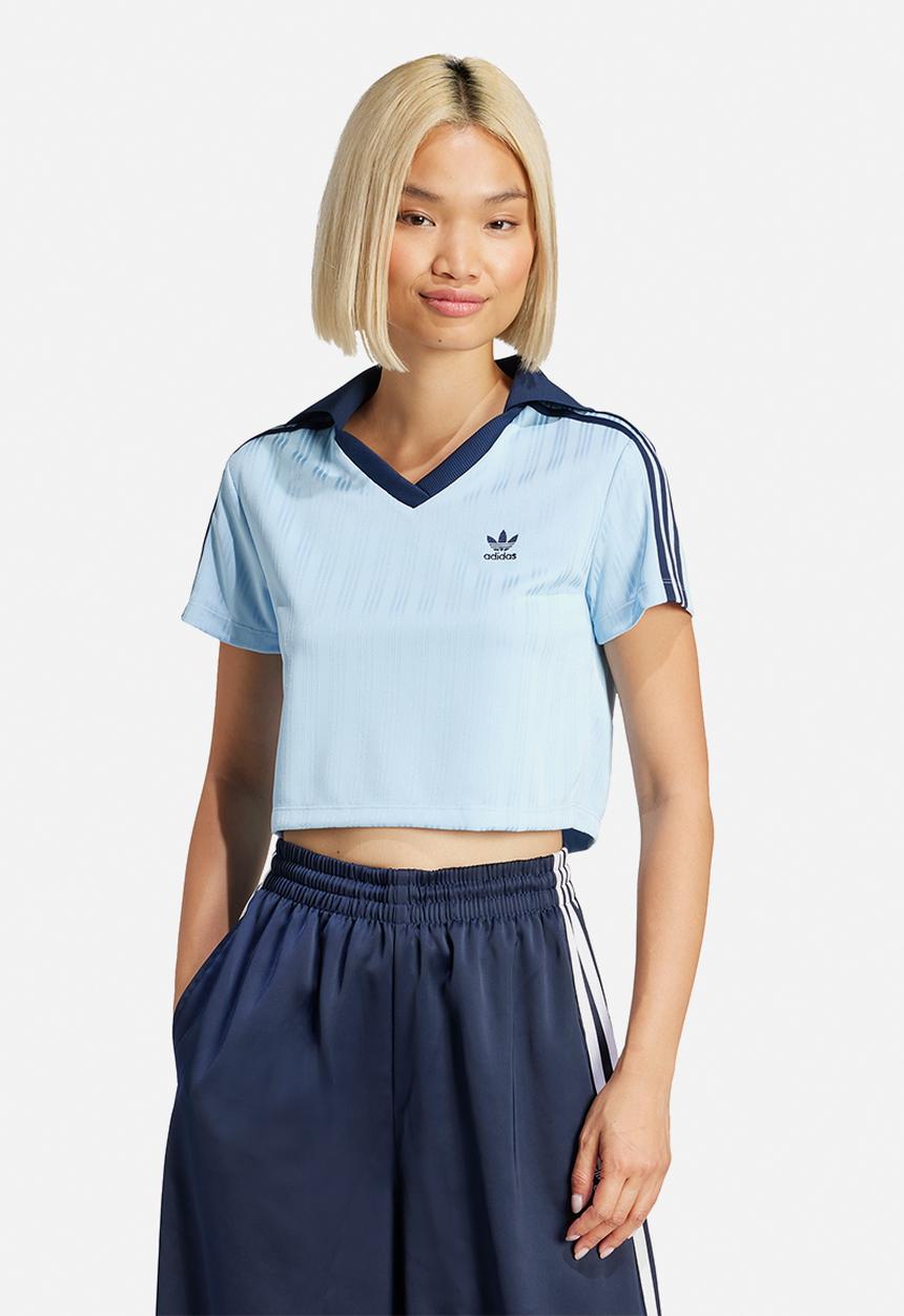 adidas Originals - V-Neck Polo - Clear Sky