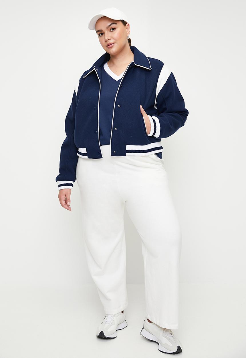 Cotton On - Plus On Field Panelled Bomber Jacket - Heritage Blue