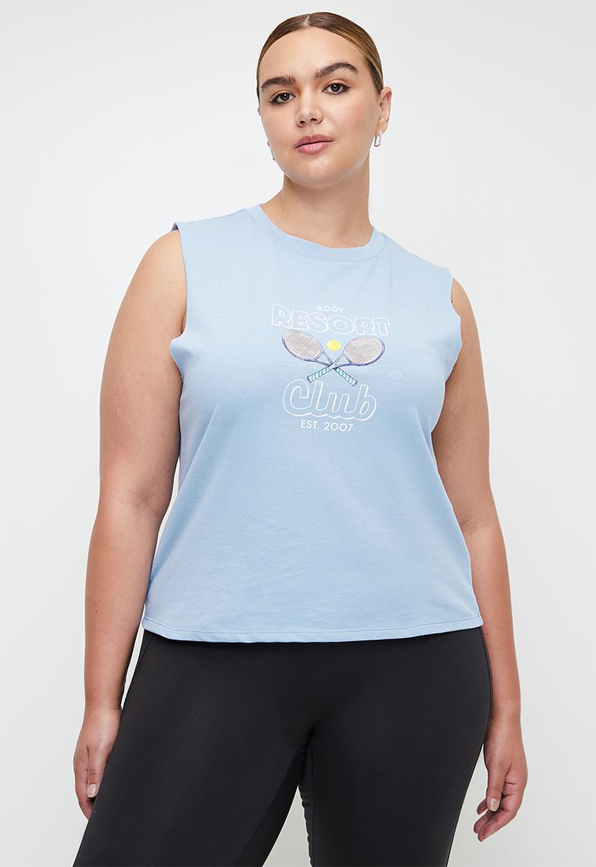 Cotton On - Plus Active Graphic Crew Tank - Windsurfer/Resort Club