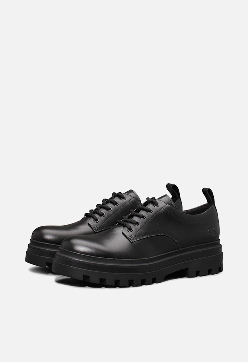 Calvin Klein - Lugged derby shoe lth - black leather