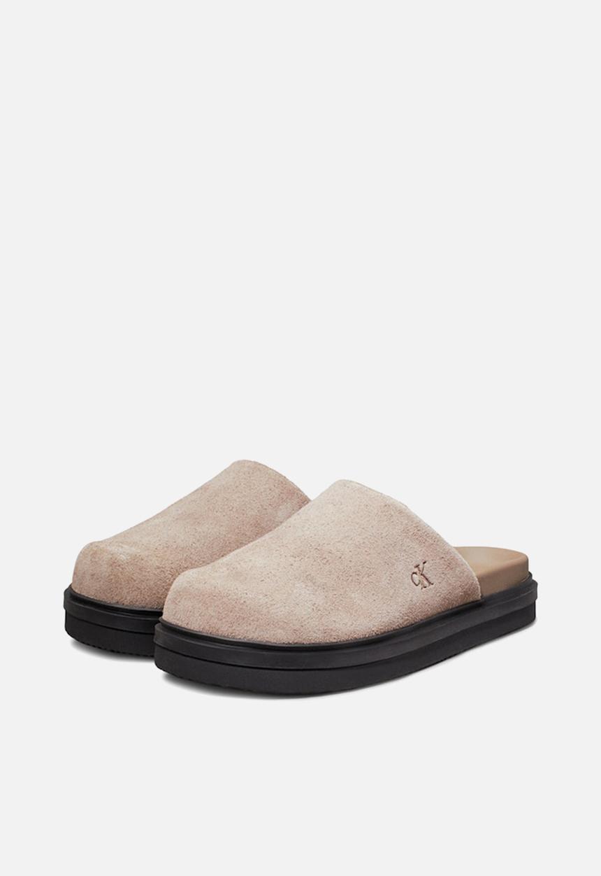 Calvin Klein - Home leather clog - fossil/black